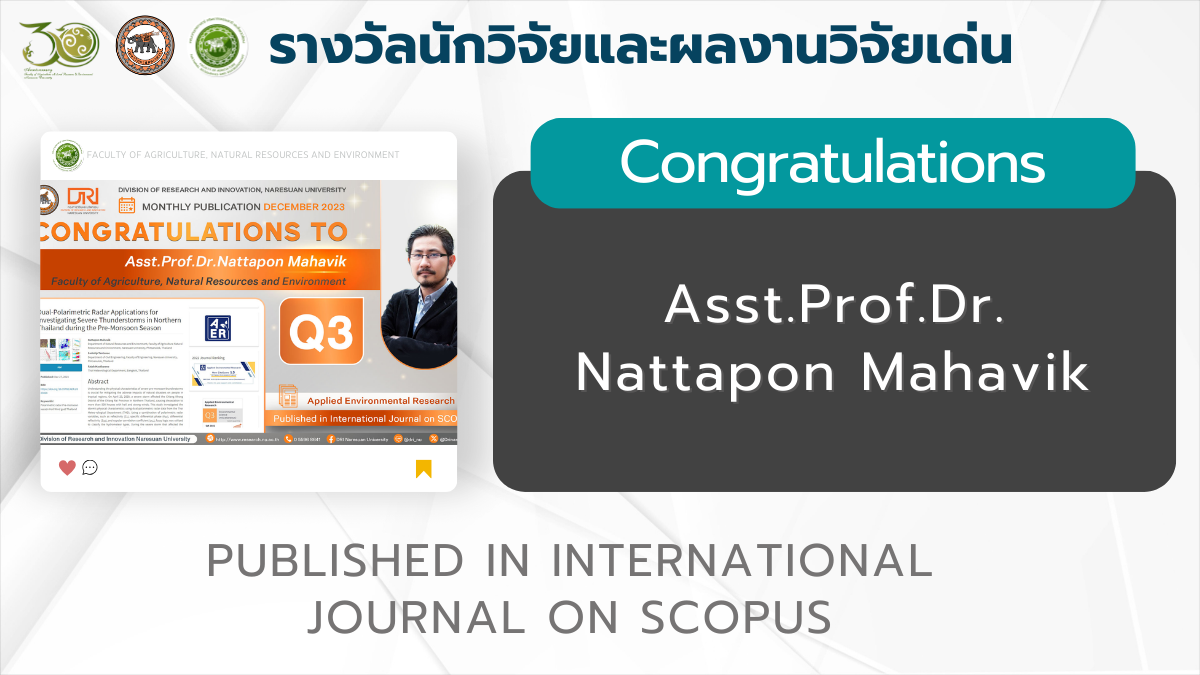 Congratulations to Asst.Prof.Dr.Nattapon Mahavik Published in International Journal
